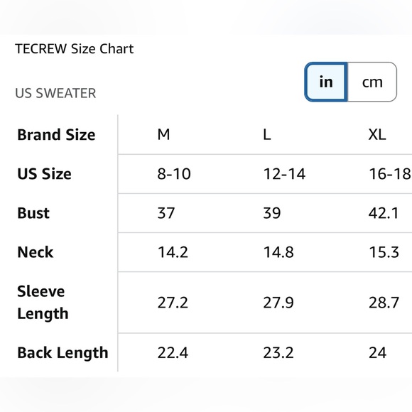 Tecrew Batwing Long Sleeve Crew Neck Sweater in Blue Size L NWOT - Picture 7 of 7